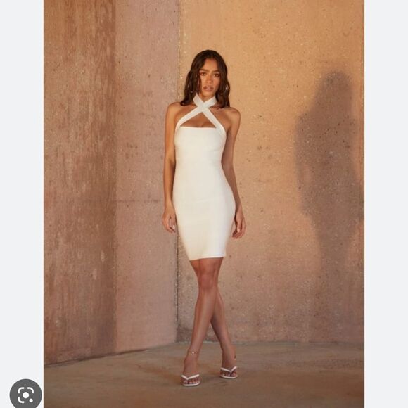 Herve Leger X Forever 21 Cross Halter Bandage Dress - Picture 1 of 8